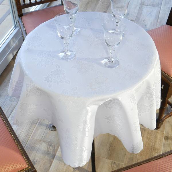 Biały obrus na okrągły stół 120cm średnica 5szt.